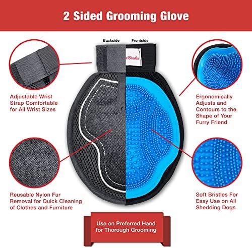 Warren London 2-in-1 Pet Grooming Glove for Dogs & Cats, Reversible Brush - Image 2