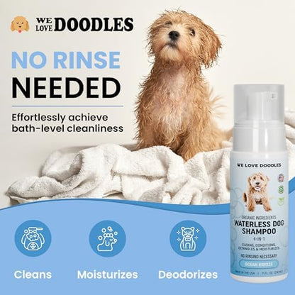 Waterless Dog Shampoo, No-Rinse Foam, Dry Shampoo for Dogs, Ocean Breeze 7.1OZ - Image 4