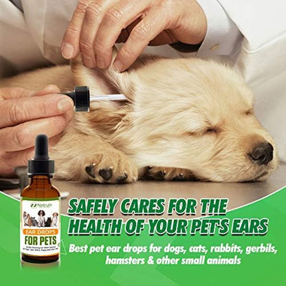 Natural Ear Cleaner for Dogs, Cats, Kitten, Puppy – Gentle Cleansing Ear Wash Solution Mite Infection & Yeast Treatment for Pets – Drying, Healing Medicinal Ear Cleaning Drops Made in USA - Image 6