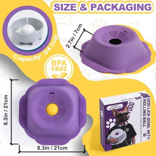Dog Licking Bowl with Rolling Ball, Lick Toy, Anti Boredom Toys - Image 4