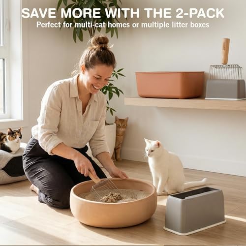 Cat Litter Scoop, Metal Litter Scooper – 5X Faster No-Shake Sifting Design, Stainless Steel Litter Scoop with Holder, Reduces Dust & Waste – Sprinkle & Sweep - Image 6
