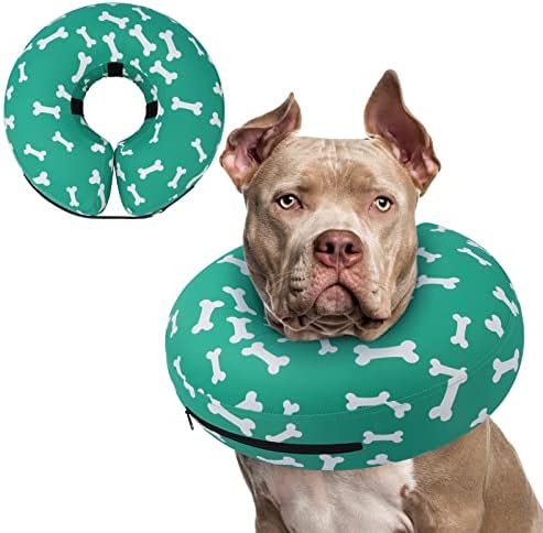 Supet Inflatable Dog Cone Collar Alternative After Surgery, Dog Neck Donut Collar Recovery E Collar for Neuter, Soft Pet Cone for Small Medium Large Dogs by Supet