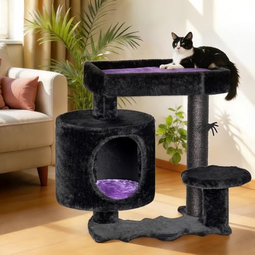 BEWISHOME Cat Tree for Indoor Cats, Gothic Cat Tree with Coffin Bed - Image 2