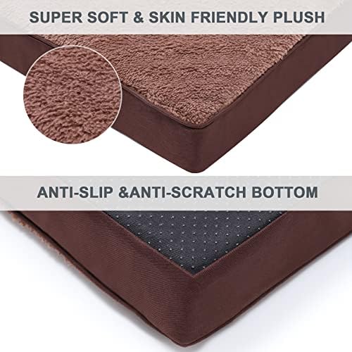 Waterproof Medium Size Dog Crate Bed Orthopedic 35x22 Brown - Image 4
