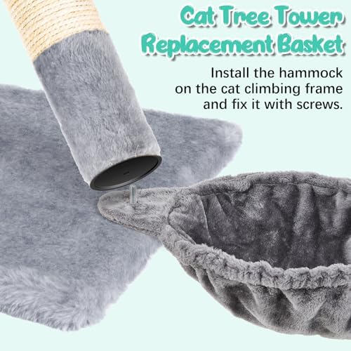 Dansydaisy 3 Pack Cat Tree Basket Replacement Hammock 14.6" Gray - Image 4