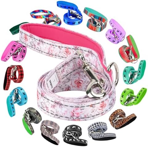 EcoBark Floral Dog Leash, Soft & Reflective Durable Walking Pet Lead by EcoBark