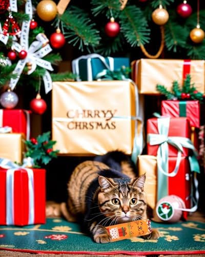 PET SHOW 8 Pack Christmas Cat Kicker Toys with Catnip Crinkle Sound Toys for Indoor Cats Xmas Santa Gift Patterns Plush Kittens Shape Natural Interactive Pet Kitty - Image 6
