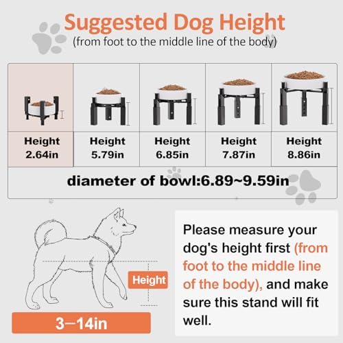 XIAZ Dog Bowl Stand Elevated Food Water Bowl Holder for Large Medium Small Sized Dog, Heights&Width Adjustable, Non-Slip, Durable, Elevated Feeding Bowl Stand for All Dogs Bowls (Stand Only) - Image 6