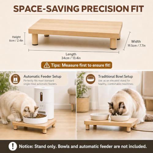 Elevated Cat Food Stand for Automatic Feeder, 2.4" Raised Cat Bowl Stand - Image 3