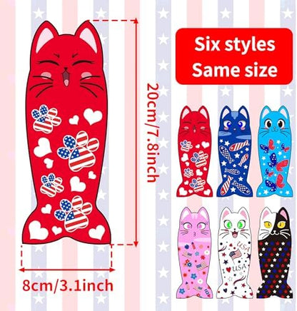 Patriotic Cat Catnip Toys with Crinkle for Indoor Cats 6 Pack - Image 2