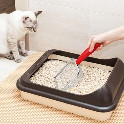 Milisten Cat Litter Scoop Metal Cat Litter Scoop with Fine Mesh Ergonomic Handle Non-Stick Surface Hanging Hole 11.02 X 3.93 X 1.96 in Pet for Box Cleaning - Image 5