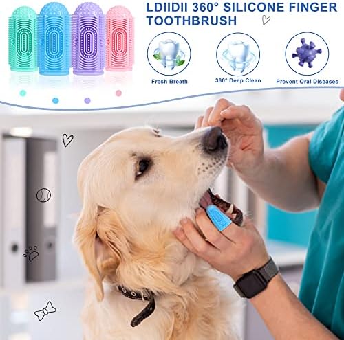 Dog Toothbrush 4 Pack Dog Tooth Brushing Kit Dogs Finger Toothbrush for Teeth Cleaning & Dental Care Cat Toothbrushs Doges Tooth Brush Puppy toothbrushs Pet Toothbrushes Finger Brush - Image 5
