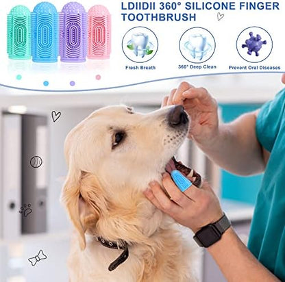 Dog Toothbrush 4 Pack Dog Tooth Brushing Kit Dogs Finger Toothbrush for Teeth Cleaning & Dental Care Cat Toothbrushs Doges Tooth Brush Puppy toothbrushs Pet Toothbrushes Finger Brush - Image 5