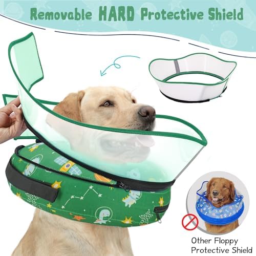Elevated Inflatable Dog Cone Collar to Stop Licking, Dog Donut Collar After Surgery, Soft Dog Cone Alternative for Small Medium Large Dogs - Image 3
