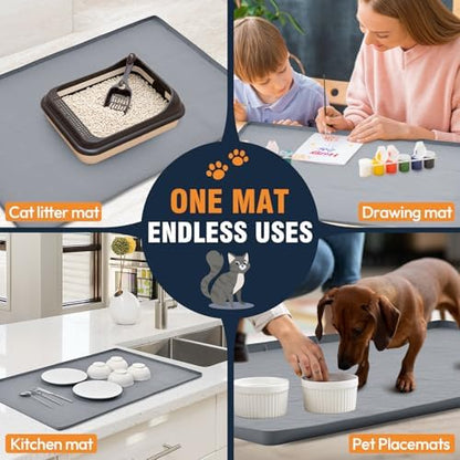 Cat Litter Mat, 34"x22" Waterproof Silicone, Litter Trapping - Image 7