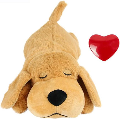 Heartbeat Puppy Toy for Dogs,Pet Anxiety Relief Sleep Aid Calming,Behavioral Training -Crate Training Essential,Light Brown