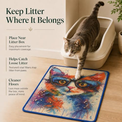 Art Sisal Cat Scratcher Mat, Cat Wall Scratchers for Indoor Cats - Image 3