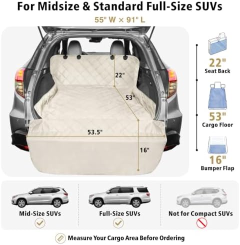 SUV Cargo Liner for Dogs - Water Resistant Trunk Cover for Midsize SUVs - Image 2