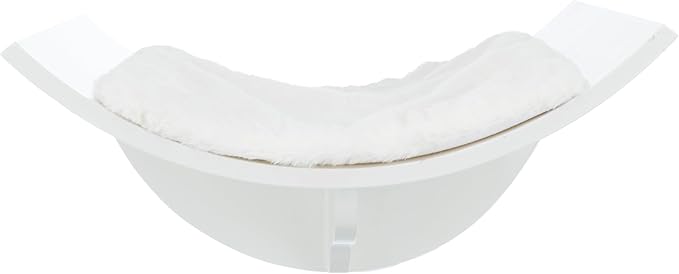 Trixie Lorena Cat Wall Mount Furniture - Elevated Cat Bed with Removable Pad, Raised Climbing Bed - White