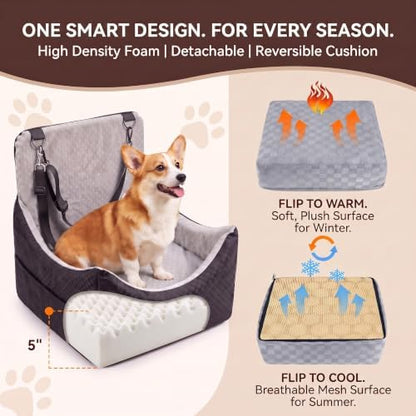 Dog Car Seat, 5" Elevated Cushion, Front/Back Seat, Dogs & Cats 30 lbs - Image 6