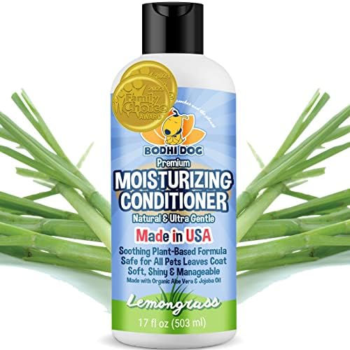 Bodhi Dog Gentle Moisturizing Dog Conditioner - Soothing Plant-Based Formula with Aloe Vera & Jojoba Oil - Hydrates & Softens Coat - Leaves Coat Soft Shiny & Manageable - Lemongrass (17 Fl Oz) by BodhiDog
