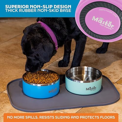 Master Pet Supply Stainless Steel Dog Bowls 64 oz Heavy Duty Hyper Pink - Image 5