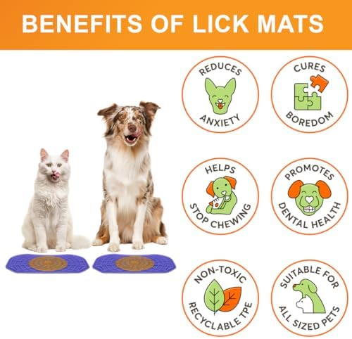 Neater Pets Neat-LIK Dog Lick Mat, Lick Mat for Dogs, Cats, Puppy, Reduces Anxiety & Boredom, Peanut Butter Slow Feeder, Interactive Treat Licking Pad, Licking Mats for Small & Large Breed (Purple) - Image 3
