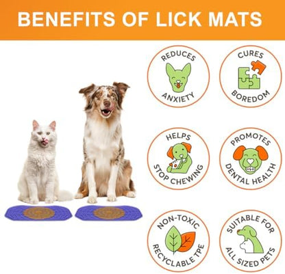 Neater Pets Neat-LIK Dog Lick Mat, Lick Mat for Dogs, Cats, Puppy, Reduces Anxiety & Boredom, Peanut Butter Slow Feeder, Interactive Treat Licking Pad, Licking Mats for Small & Large Breed (Purple) - Image 3