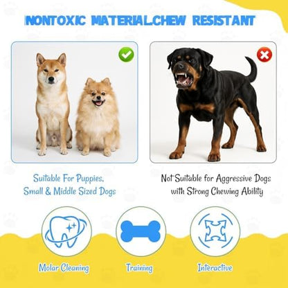 4 Pack Dog Chew Toys Cute Yellow Pet Interactive Toys Doggy Teeth Soft Outdoor for Dog Owner Christmas Holiday New Year Party Gift - Image 3