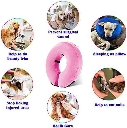 Inflatable Dog Cone Collar for After Surgery, Doggie Neck Blow up Donut Recovery ECollar, Soft Adjustable Dog Cone for Small Medium Large Dogs and Cats - Image 4