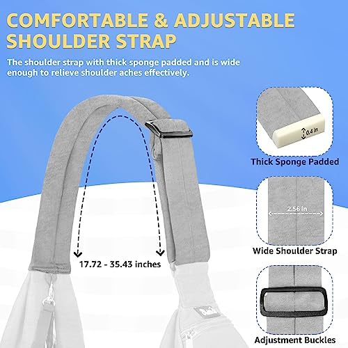 SlowTon Dog Carrier Sling - Thick Padded Shoulder Strap Adjustable, Cloud M - Image 5