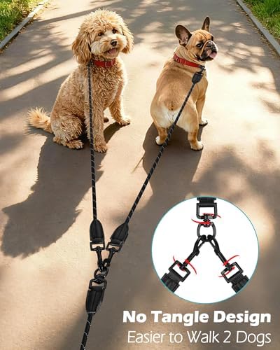 PetBonus Rope Double Dog Leash, No Tangle Dual Leash for Walking Two Dogs - Image 3