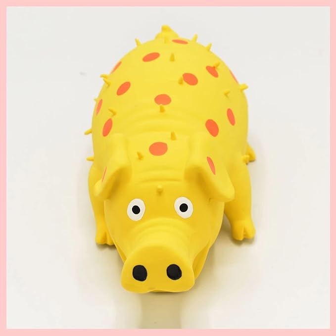 Squeaky Pig Dog Toys, 2 Pack Grunting Pig Dog Toy That Oinks Grunts for Small Medium Large Dogs, Grunting Pig Sound Play Dog Toy
