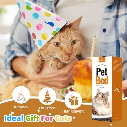 Zerbuger 23in Navy Blue Round Dog Bed Sofa for Dogs Cats, Machine Washable - Image 2