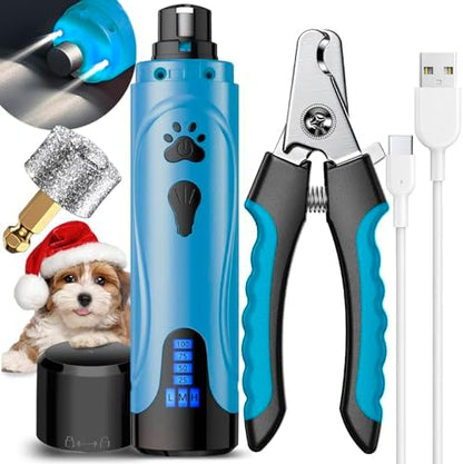 YABIFE Dog Nail Grinder, Dog Nail Trimmers and Clippers Kit, Super Quiet, Rechargeable, for Small Large Dogs Cats Toenail Claw Grooming,3 Speeds by Yabife