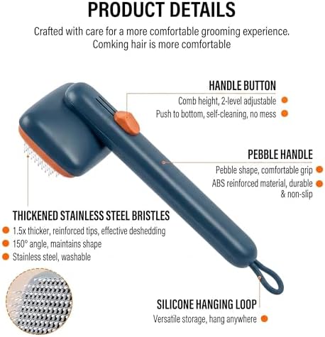 Cat Brushes for Indoor Cat，Pet Steam Brush for Dog Cats Grooming Kit Supplies Hair Grooming for Long Short Hair Cats Dogs - Image 7