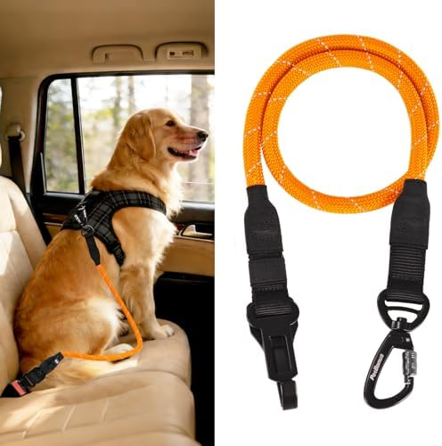 PetBonus Dog Seat Belt for Car, Durable Rope Dog Car Harness for Vehicle by Petbonus