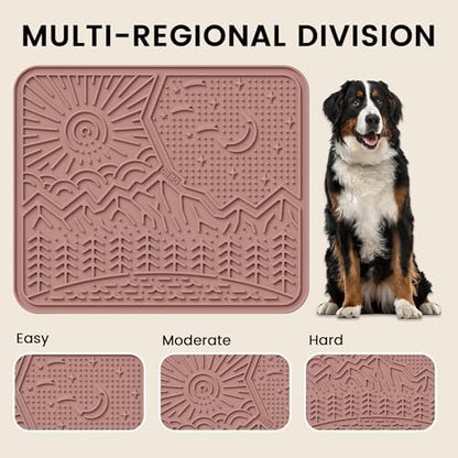 OHMO Lick Mat for Dogs and Cats Nature Design(Extra Large 1pc) Easy to Clean Pet Slow Feeder with Suction Cups, Enrichment for Anxiety Relief and Boredom Reduction(Coral) - Image 4