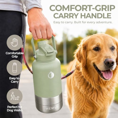 32 oz. Dog Water Bottle, Insulated Dog Travel Water Bottle, Stainless Steel Pet Water Bottle Dispenser Portable Food and Water Bowl for Dogs for Walking Dog Canteen Travel Kit - Image 6