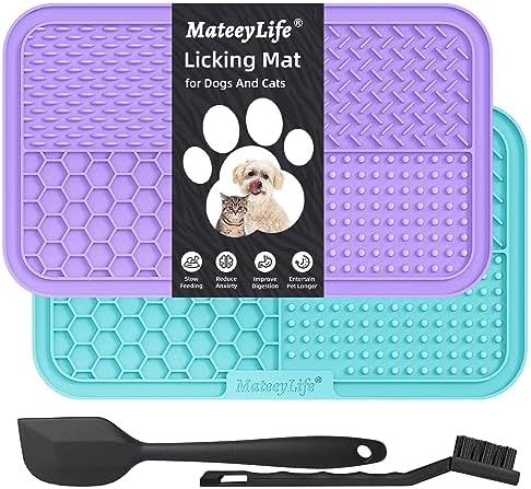 MateeyLife Lick Mat for Dogs & Cats, Slow Feeder Licking Pads for Boredom by MateeyLife