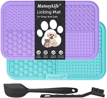 MateeyLife Lick Mat for Dogs & Cats, Slow Feeder Licking Pads for Boredom by MateeyLife