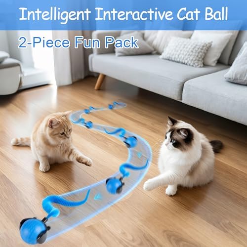 Interactive Cat Toys for Indoor Cats, Automatic Rolling Cat Balls - Image 2