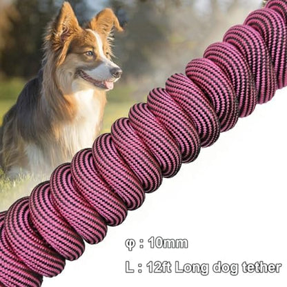 BTINESFUL 8/12/20/30/50/75ft Dog Tie-Out Long Tether Rope Dog Lead for Yard - Image 3