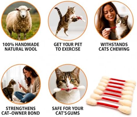 Glaciart One Swabs Cat Toys with Catnip - 6 Pk | Durable for Chew, Cute Cat Toys Interactive Kitty for Boredom, Exercise, & Play | Filled w/Organic Catnip for Anxiety & as Digestive Aid | Gift Idea - Image 4