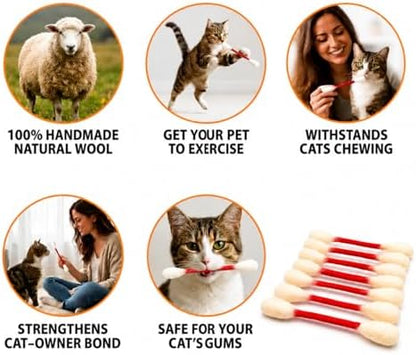 Glaciart One Swabs Cat Toys with Catnip - 6 Pk | Durable for Chew, Cute Cat Toys Interactive Kitty for Boredom, Exercise, & Play | Filled w/Organic Catnip for Anxiety & as Digestive Aid | Gift Idea - Image 4