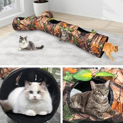 Foldable 3 Way Cat Play Tunnel for Indoor Cats,Cat Tunnel Toy - Image 2
