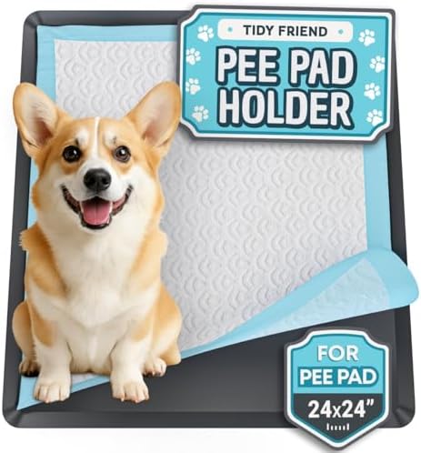 Dog Pee Pad Holder - Fits Up to 24” x 24” Pee Pad - 1 Pack - Black by Skywin