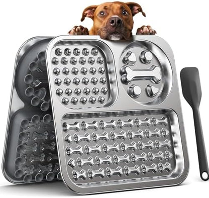Stainless Steel Lick Mat for Dogs and Cats - FEELNEEDY Large Licking Pad with Suction Cups, Chew-Proof, Non-Slip Pet Licky Mat for Boredom Reducer and Anxiety Relief, Easy to Clean (1Pack) by FEELNEEDY