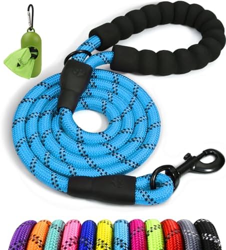 Taglory Rope Dog Leash for Medium Large Dogs, 6 FT Padded Handle, Blue by Taglory