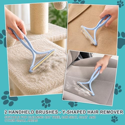 Carpet Rake for Pet Hair Removal Tool, Cat & Dog Pet Hair Remover Broom with 54” Adjustable Long Handle, Reusable Carpet Brush Rake for Rugs, Mats, Couch, Furniture - Image 6
